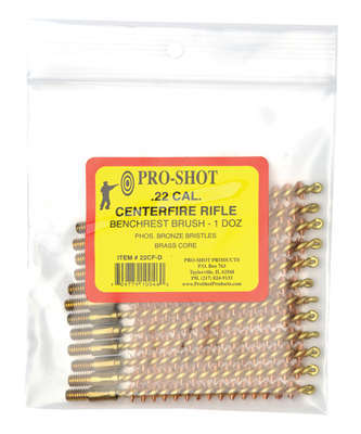 Cleaning Equipment Pro Shot Products Bronze PRO-SHOT RIFLE BRUSH .22CAL BRONZE